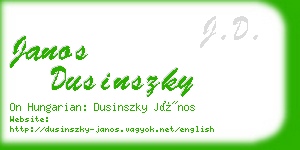 janos dusinszky business card